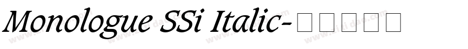 Monologue SSi Italic字体转换